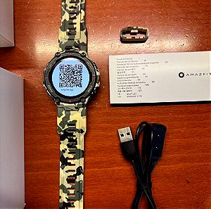Amazfit T-Rex αδιάβροχο smartwatch με παλμογράφο (camo white)