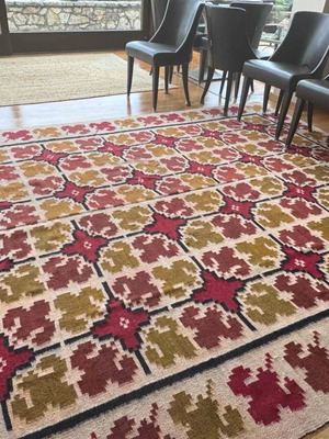 Vintage Kilim rug, wool and cotton, traditional design
