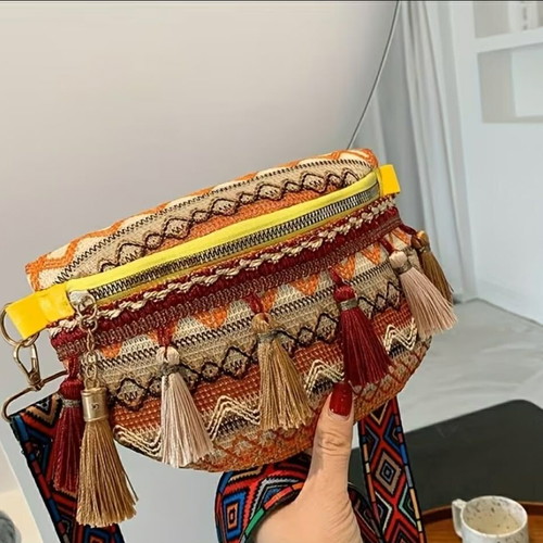 Vintage Stile Banana Bag crossbody multicolor new