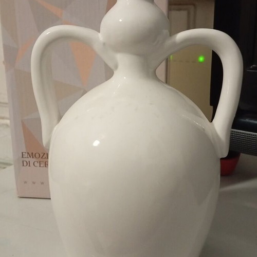 Ceramic Italian decorative vase new, amphora shape 20cm