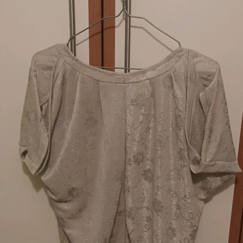Addloft short-sleeve blouse beige like new with silver thread