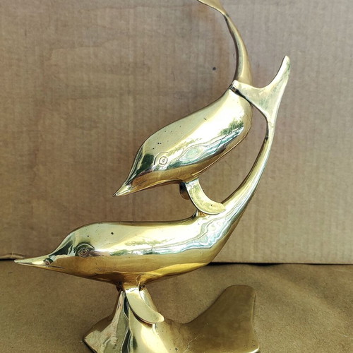 Brass decorative statue Dolphins like new