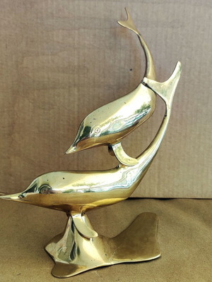Brass decorative statue Dolphins like new