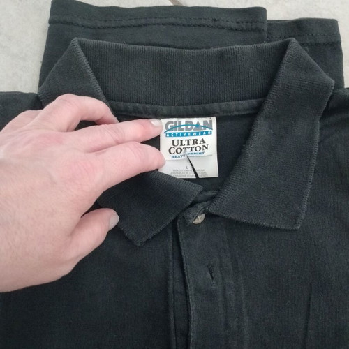 Gildan men's black polo shirt L like new, 100% cotton