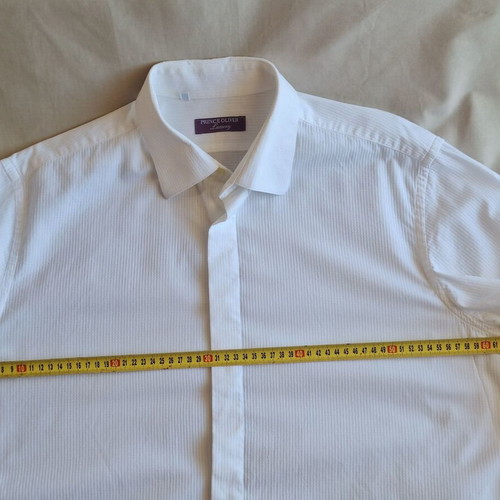 Prince Oliver Luxury XXL men's white dress shirt with French cuffs
