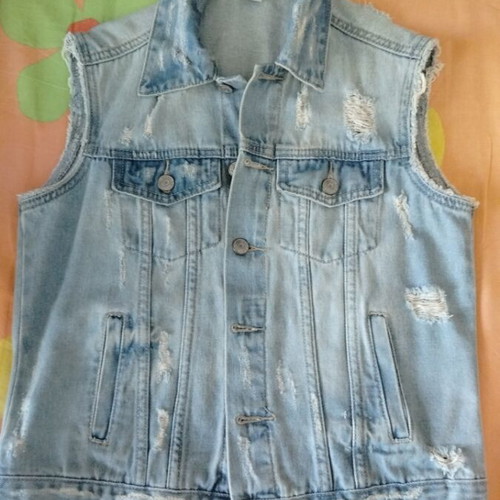 Jean vest unisex, small size, blue