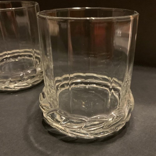 Set of 3 crystal whiskey glasses like new