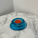 Glass candlestick used, 2-piece set