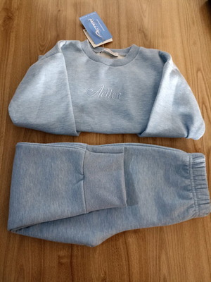 Girls' tracksuit set new, size 6 years, sky blue