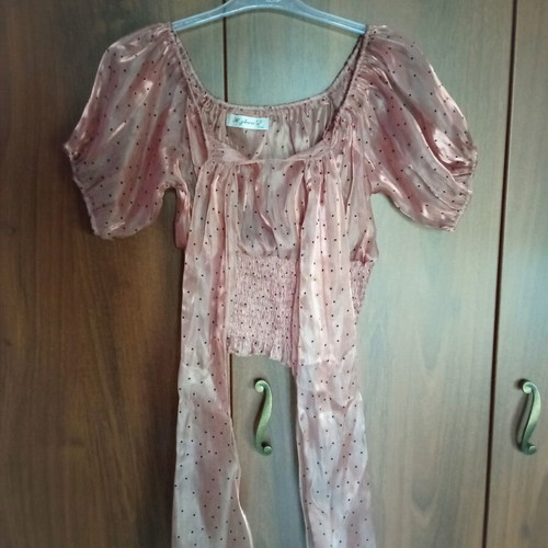Iridescent Organza Polka Dot Blouse like new, multicolor