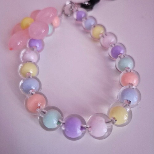 Bracelet keychain with colorful plastic beads new