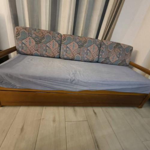 Sofa bed used with mattress and storage drawer