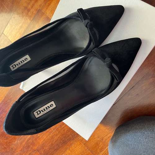Dune London suede pumps used, size 38 with bow and low heel