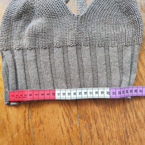 Knit Crop Top with Cross-Back Straps Taupe like new