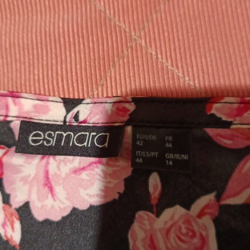 Esmara sexy nightdress new, black with multicolor flowers, size XL