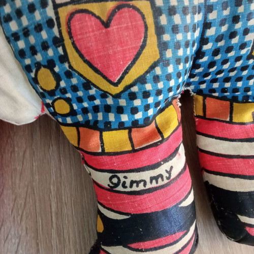 Vintage Raggedy Andy and Clara children's plush pillows used 1970's