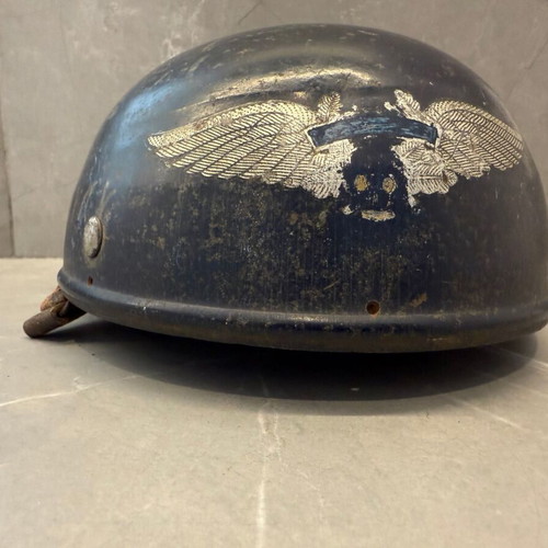 German Polizei Motorcycle Helmet WWII used with Eagle Decal