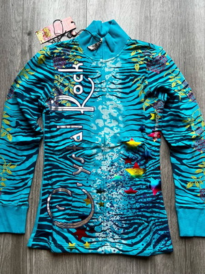 Crystal Rock by Christian Audigier women's sweatshirt model D9WLFAEO new, turquoise