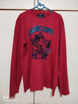 Long-sleeve shirt men's L almost unused like new red