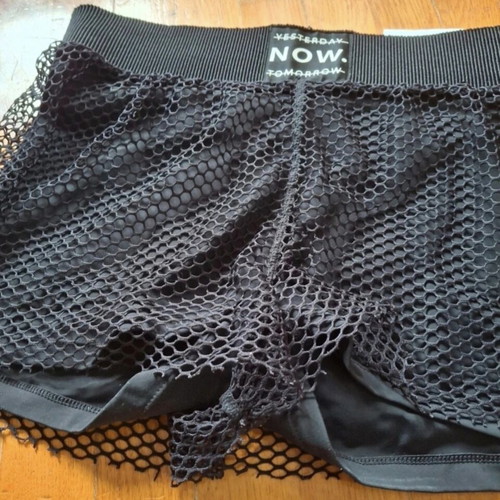 Bershka black sports shorts M like new, mesh design