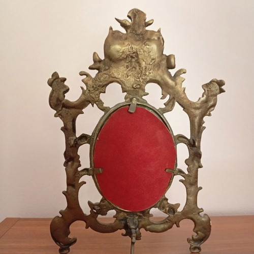 Antique brass photo frame numbered, like new