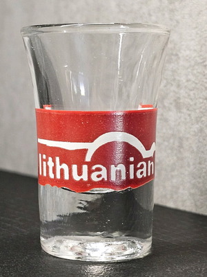 Collectible Lithuanian shot glass used 35ml