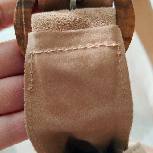 Shoulder bag made of genuine suede like new, hand painted