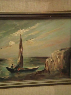 Tselios painting old with frame and signature bottom right
