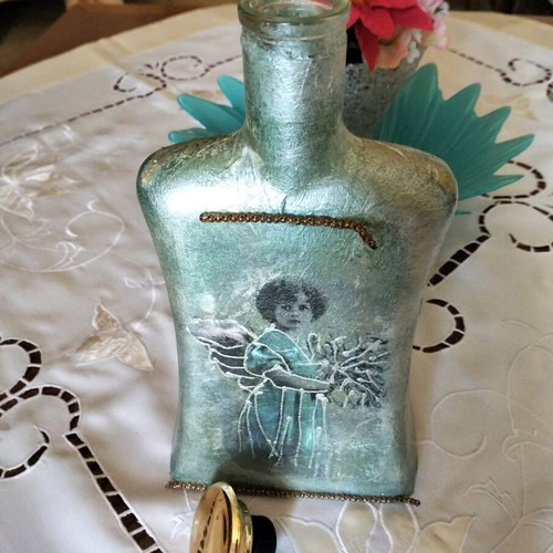 Vintage decorative liquid bottle used