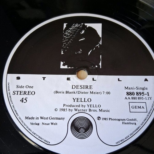 Yello maxi single vinyl used 1985, electronic