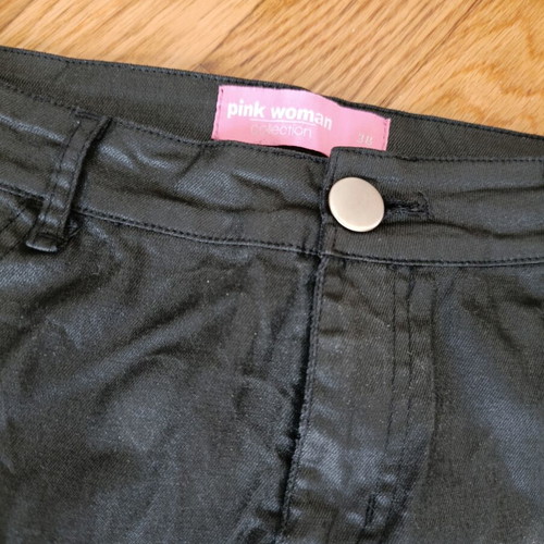 Pink Woman skinny pants with faux leather effect, black, size M