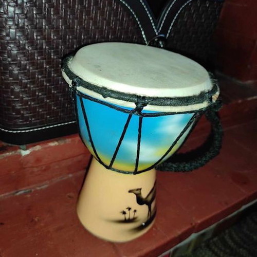Wooden doumbek from Tunisia like new with leather