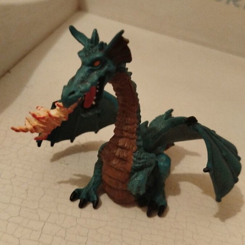 Papo Blue Fire Breathing Dragon collectible figure like new