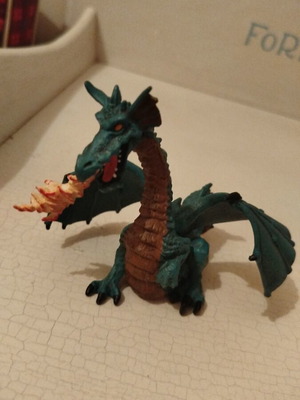 Papo Blue Fire Breathing Dragon collectible figure like new
