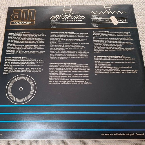 AM DENMARK Vintage Anti-Static Mat, Anti-Vibration Silicone Pad, Like New