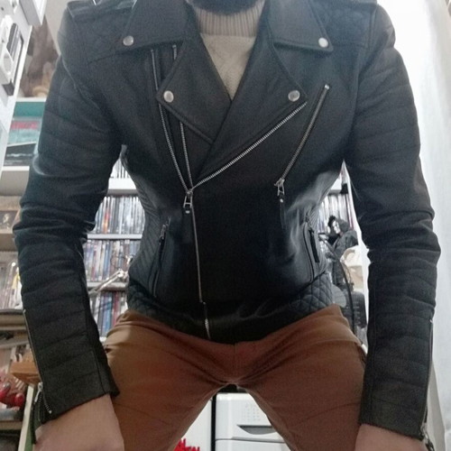 Leather jacket like new, black, size M-L