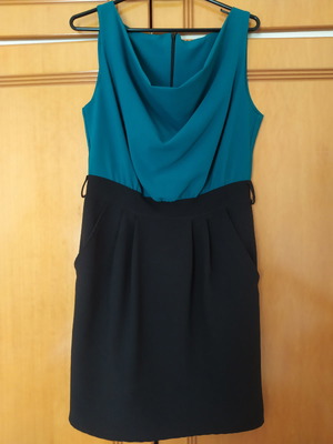 Seasonal dress used, black and green, size L