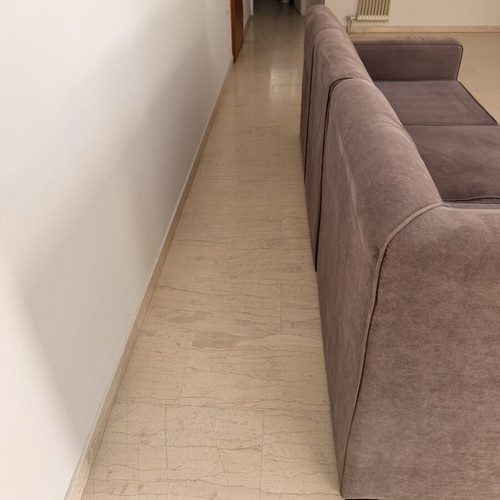 Corner sofa 2.50 x 1.75 m like new, grey-brown water-repellent fabric