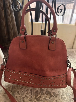 Satchel bag women's handbag and shoulder bag like new, terracotta pink