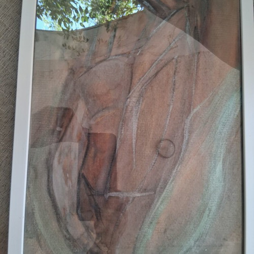 Painting "Gymino" framed, like new, 21×30cm