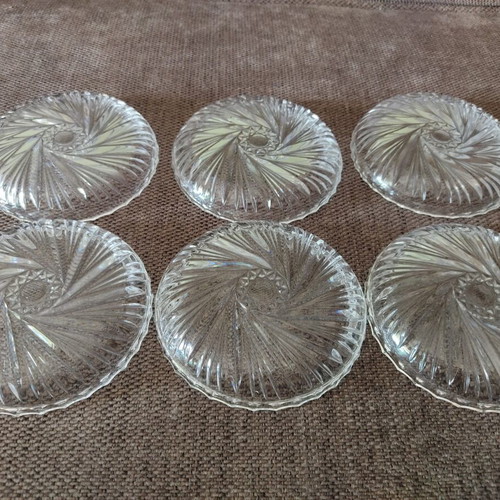 Vintage crystal dessert plates set of 6