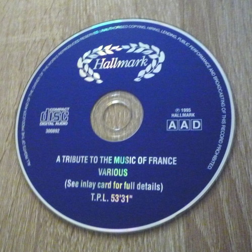 A Tribute to the Music of France CD used, disc and covers only