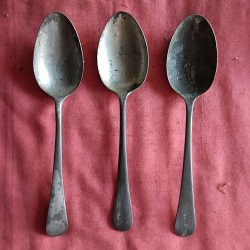 Set of 3 British Army spoons WWII used