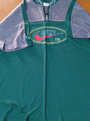 Nike men's short-sleeve shirt XL used, green and gray