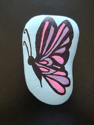 Διακοσμητική πέτρα ζωγραφισμένη με τέμπερες