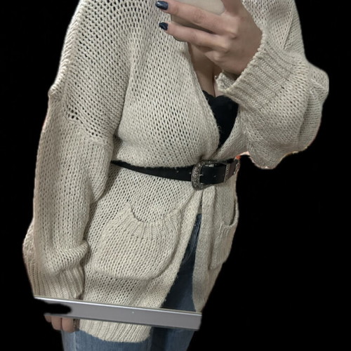 Luigi knitted cardigan like new, with pockets, white
