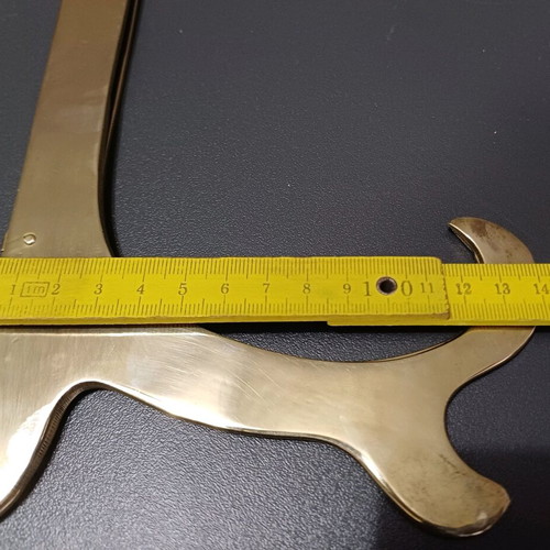 Brass display easel used, solid brass folding support stand