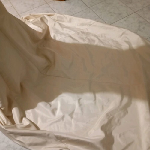 Wedding dress beige embroidered with yellow stones, like new, size S