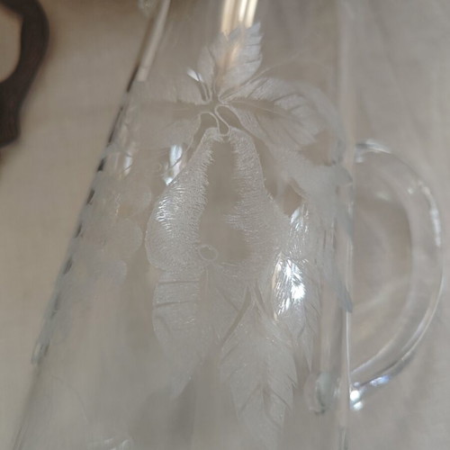 Handmade crystal pitcher for water or wine