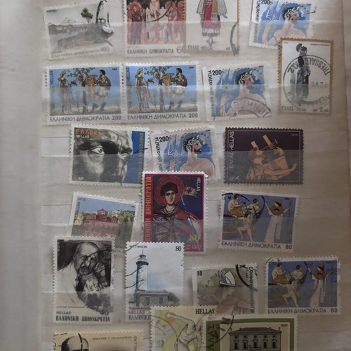 Stamps collection in album, 11 sheets